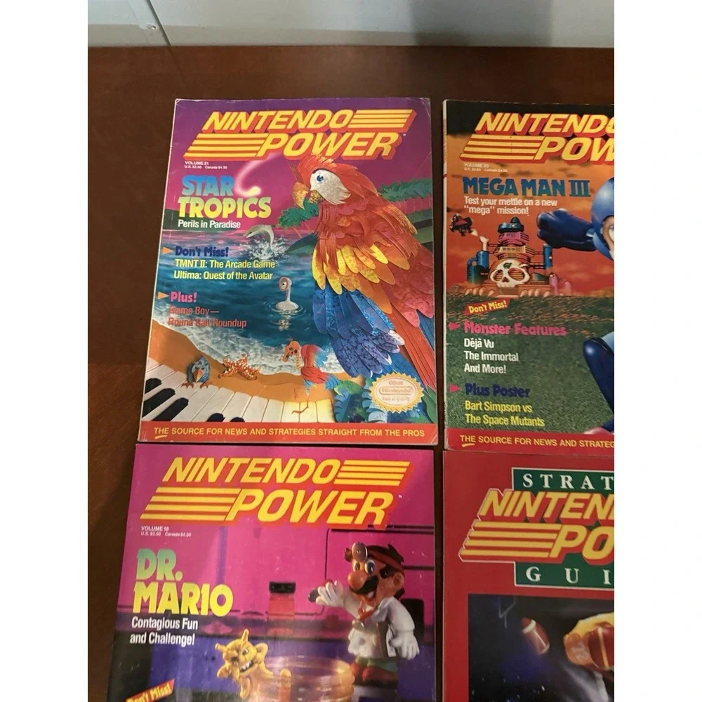 Vtg Nintendo Power Mag Lot Mega Man III StarTropics‎ Dr Mario Maniac Mansion